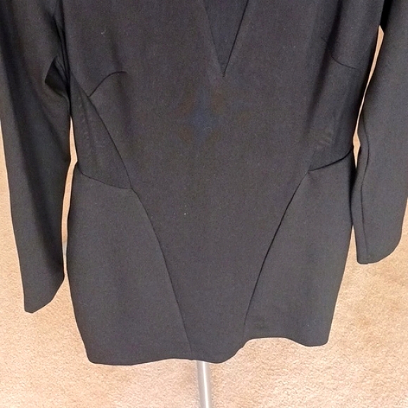 Vintage- BEBE black "ponte" dress. Sz LG,,mesh design sides and front. NEW - Picture 5 of 16